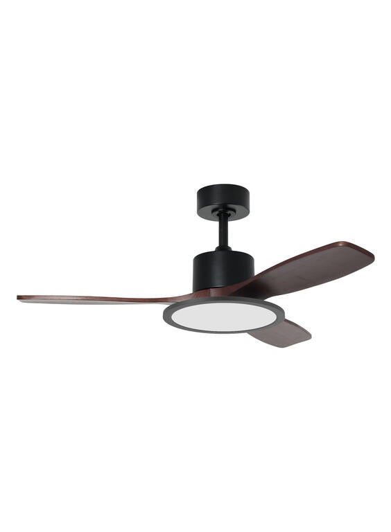Plafonnier ventilateur RIGA 2 noir et bois foncé D112 MDC 6004-809