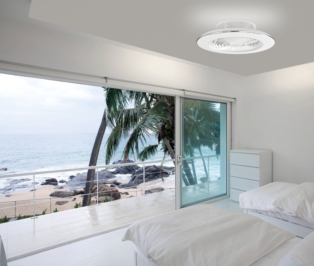 Plafonnier ventilateur Alisio blanc moyen Mantra 6705