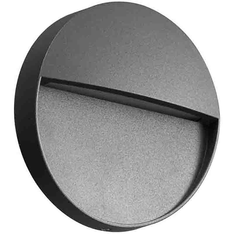 Encastré de mur Baker rond gris anthracite pm