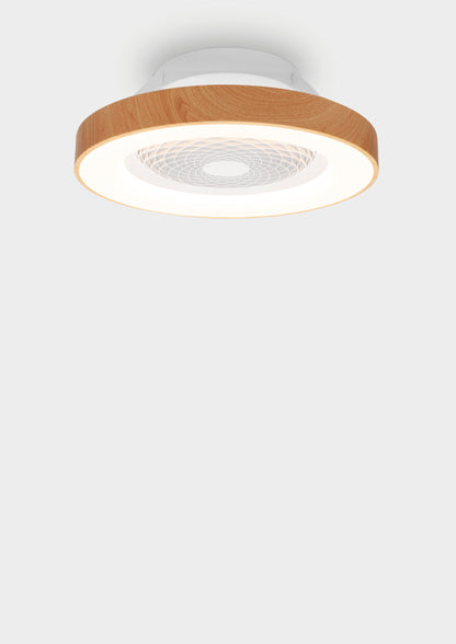 Plafonnier ventilateur Tibet blanc et bois Mantra 7126