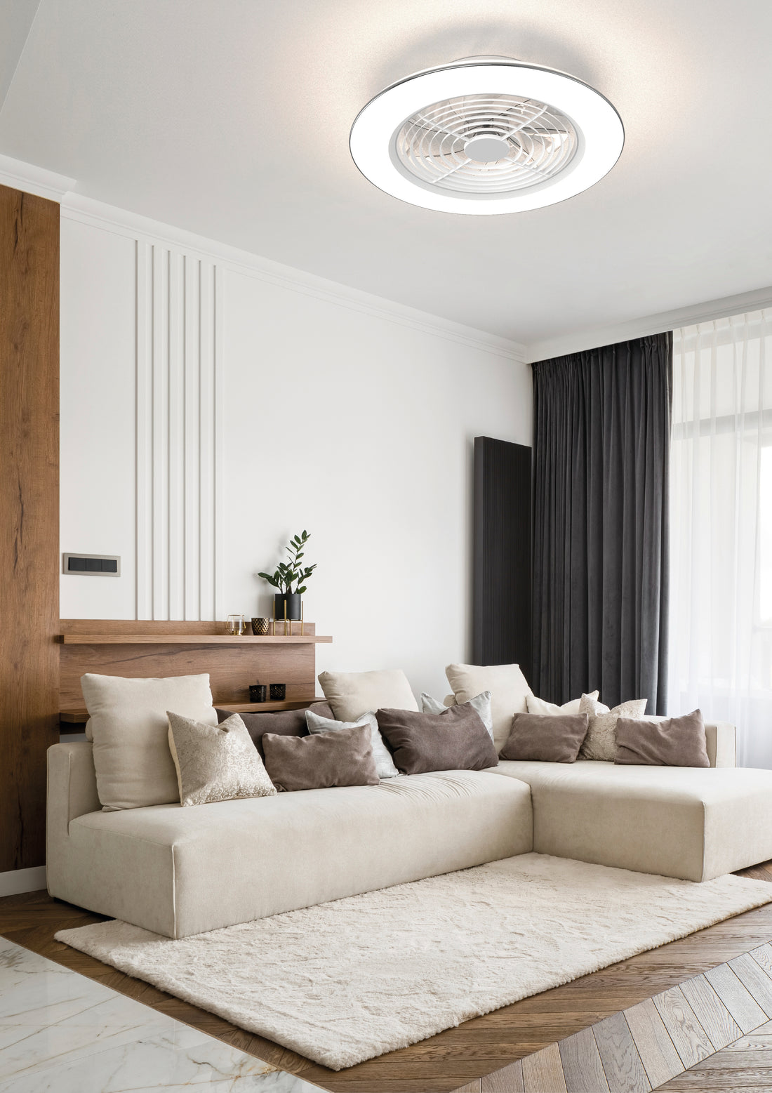 Plafonnier ventilateur Alisio XL blanc Mantra 7490