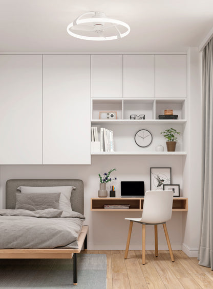 Plafonnier ventilateur Nepal mini blanc Mantra 7801