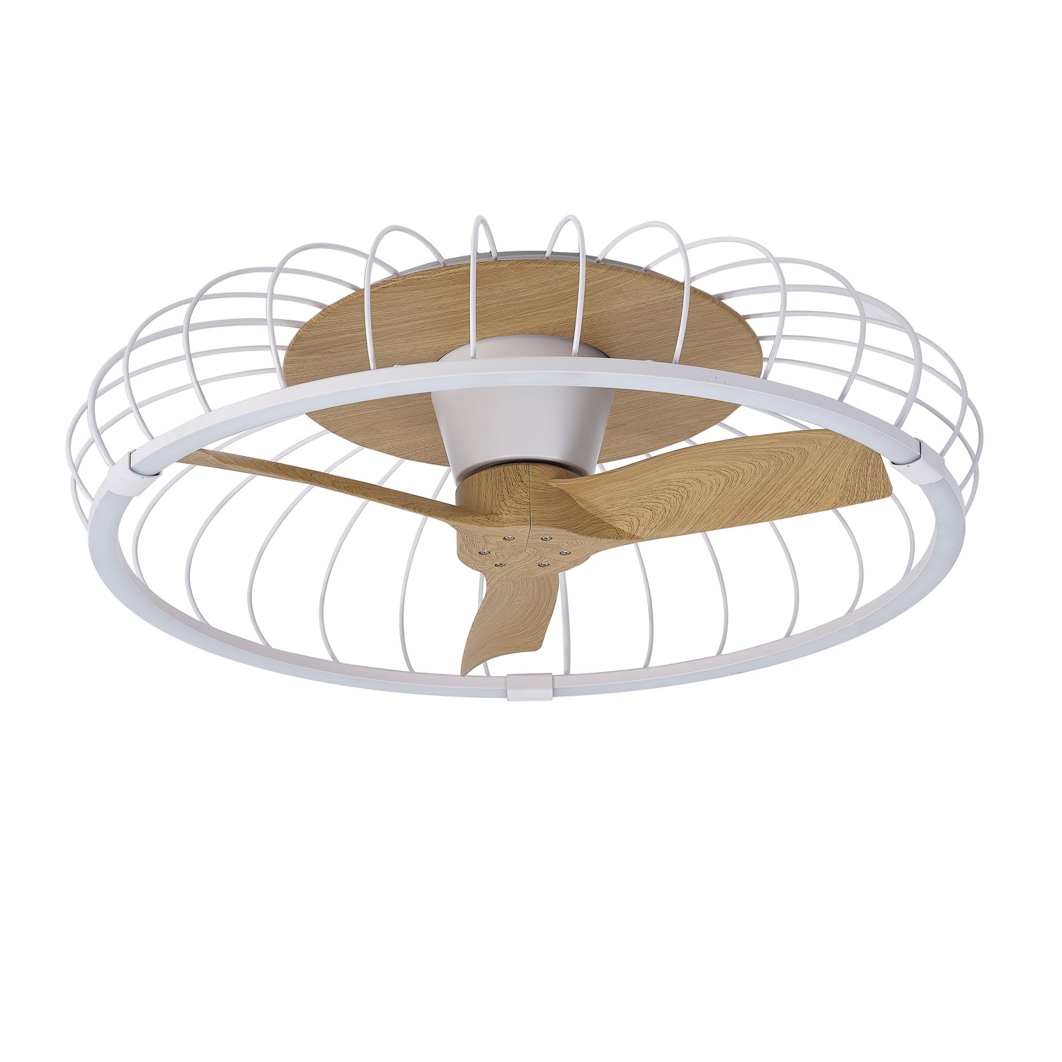 Plafonnier ventilateur Nature Blanc/bois Mantra 7809