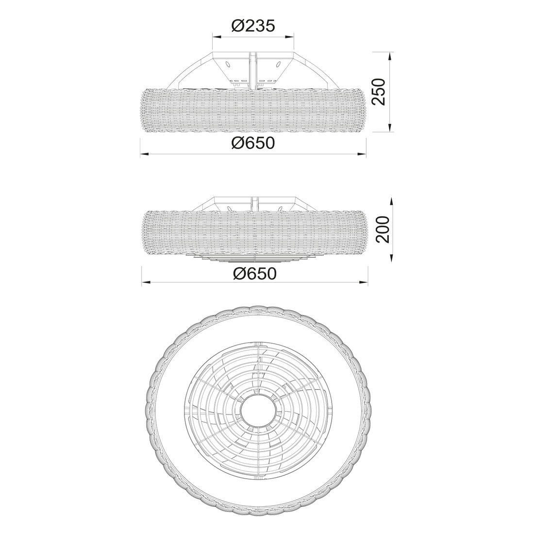 Plafonnier ventilateur mini Kilimanjaro Mantra 8226