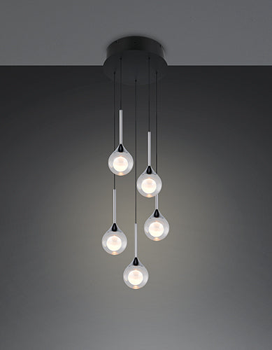 Suspension ronde monte et baisse CALISTO 5 lumières TRIO 394930532