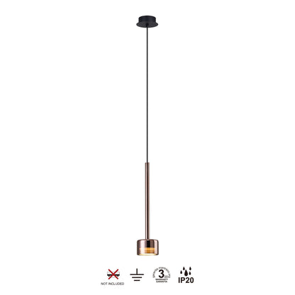 Suspension TONIC verre cuivre Mantra 7877