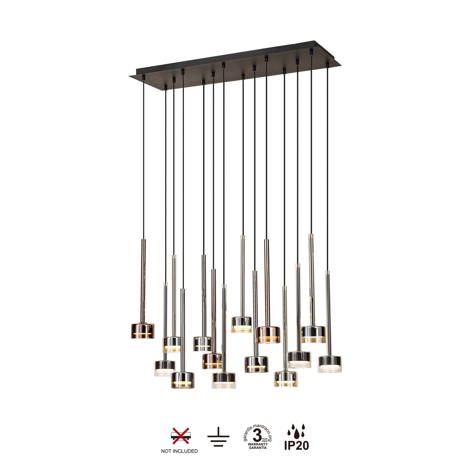 Suspension cascade TONIC 14 lumières Mantra 7878