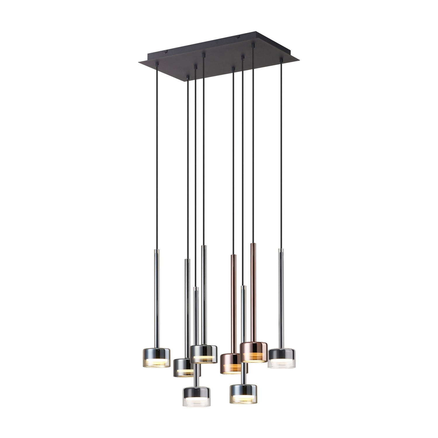 Suspension cascade base rectangulaire TONIC 8 lumières Mantra 7880