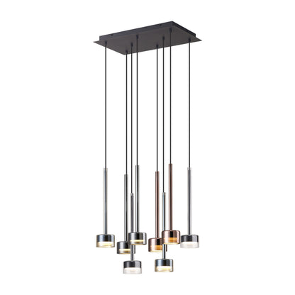 Suspension cascade base rectangulaire TONIC 8 lumières Mantra 7880