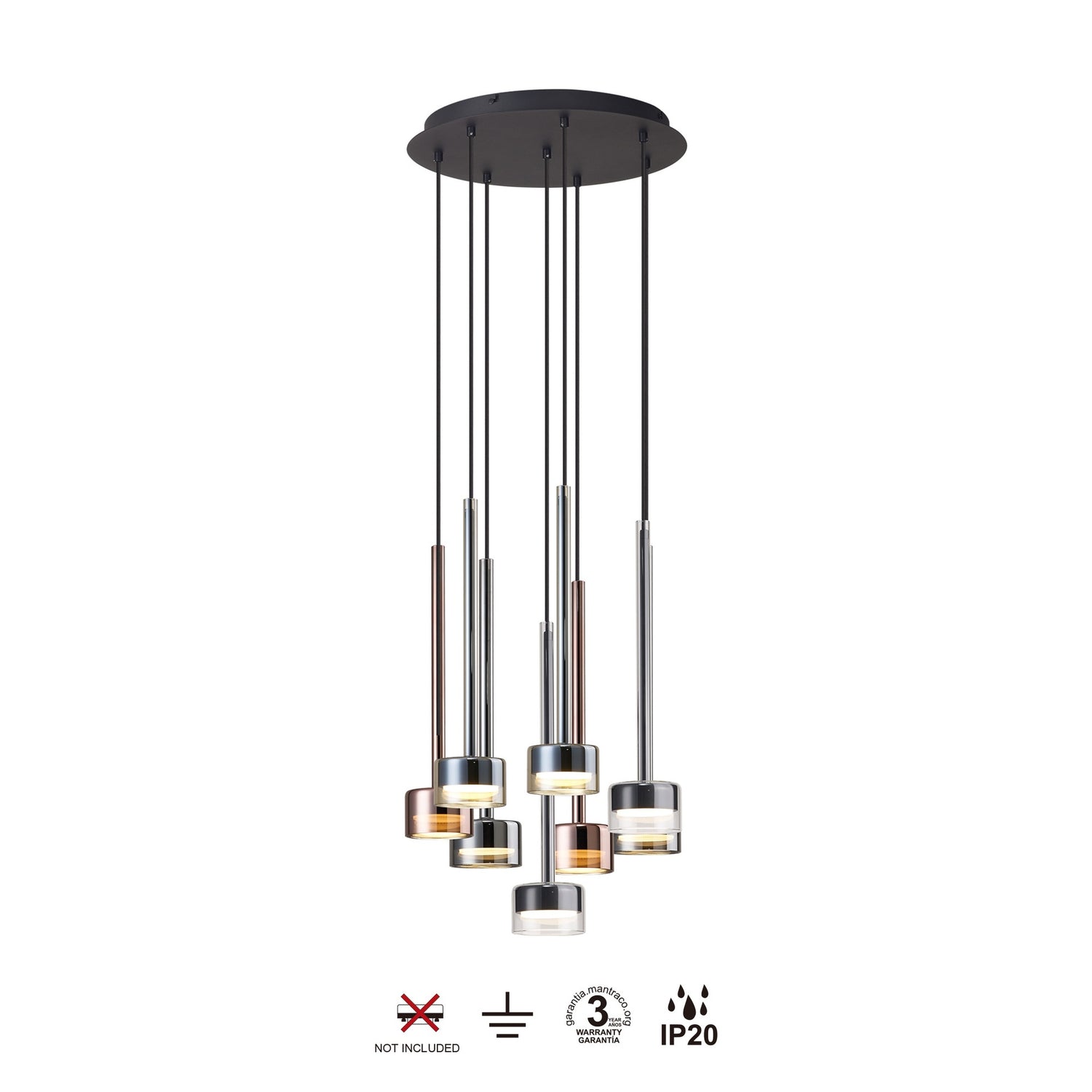 Suspension cascade TONIC 8 lumières D41 Mantra 7881
