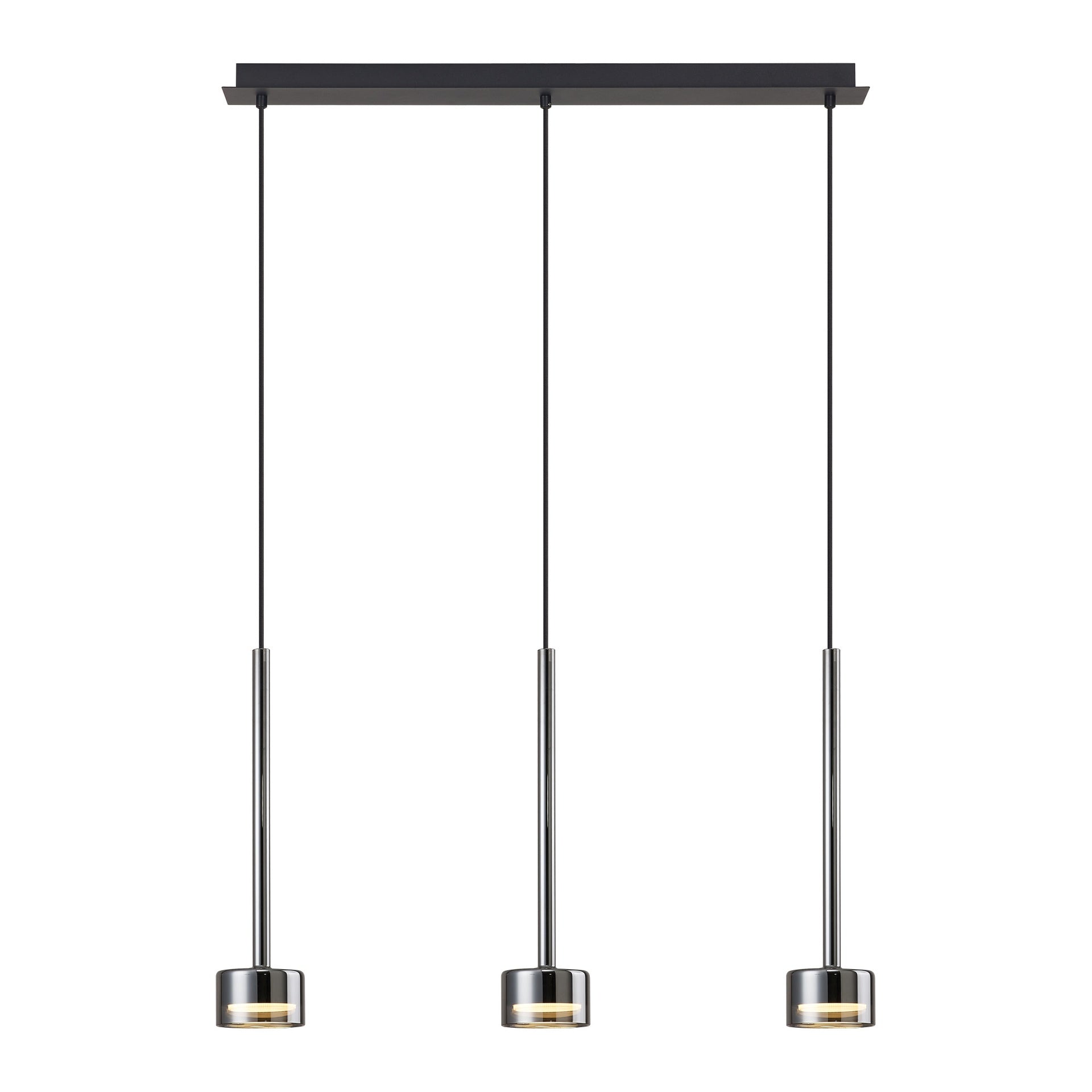 Suspension TONIC 3 lumières verres chromes L71,8 Mantra 7883