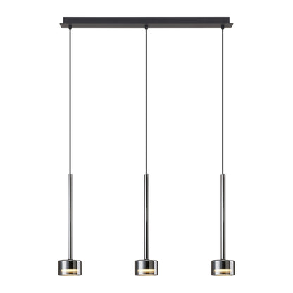 Suspension TONIC 3 lumières verres chromes L71,8 Mantra 7883