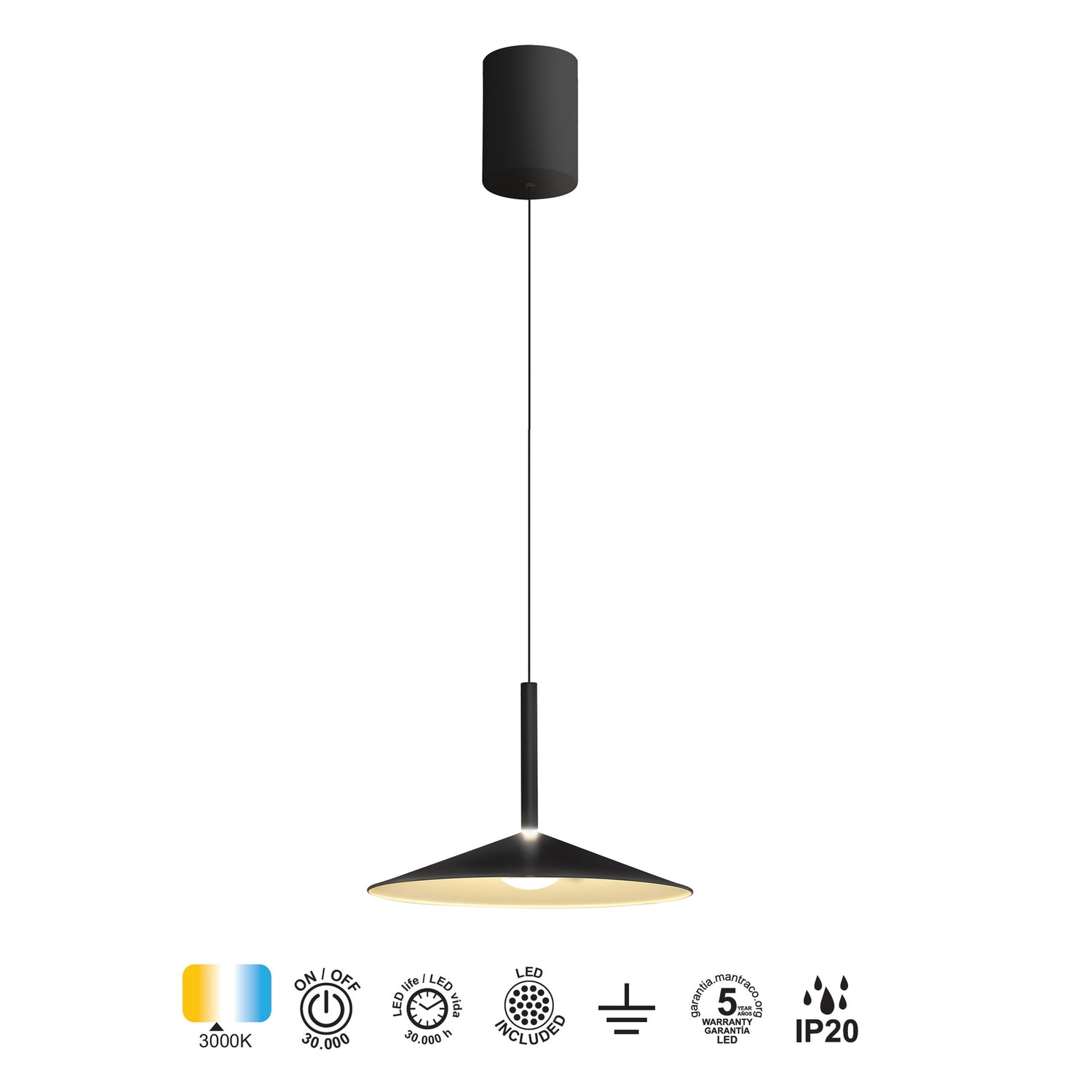Suspension monte et baisse CALICE Noire D32 Mantra 7895