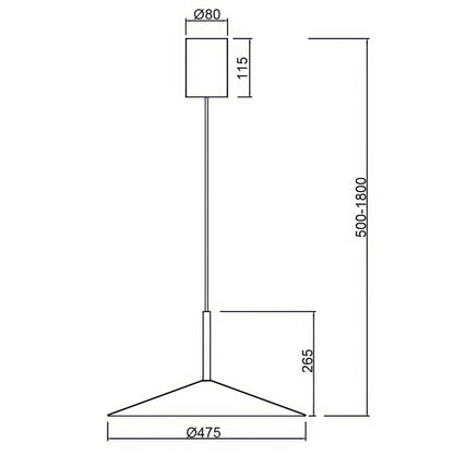 Suspension monte et baisse CALICE vert sauge D47,5 Mantra 7898