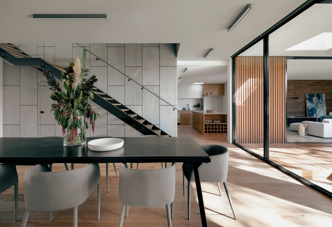 Plafonnier Hanok noir L120 4000k Mantra 7946