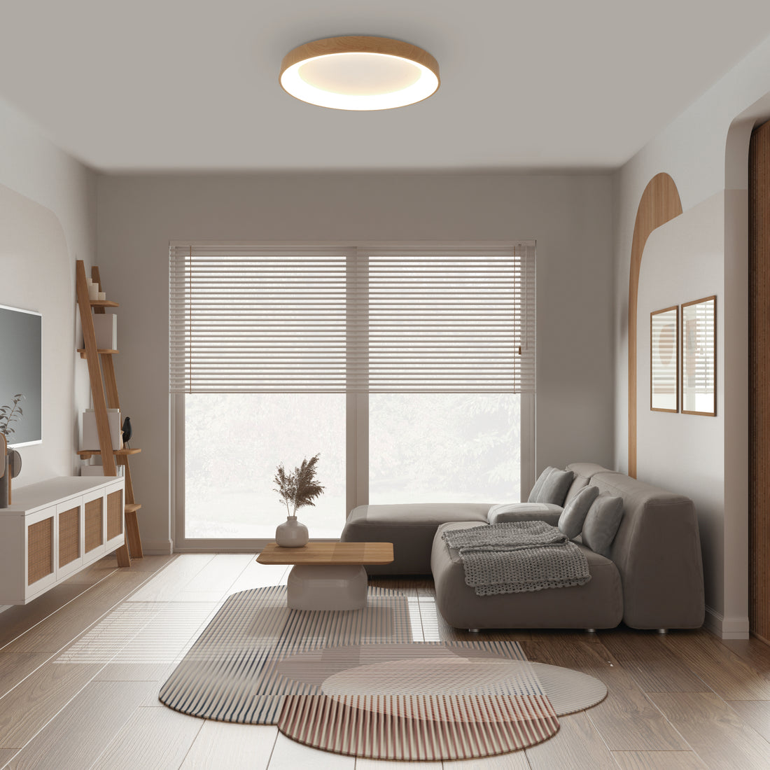 Plafonnier Niseko aspect bois D78 Mantra 8644