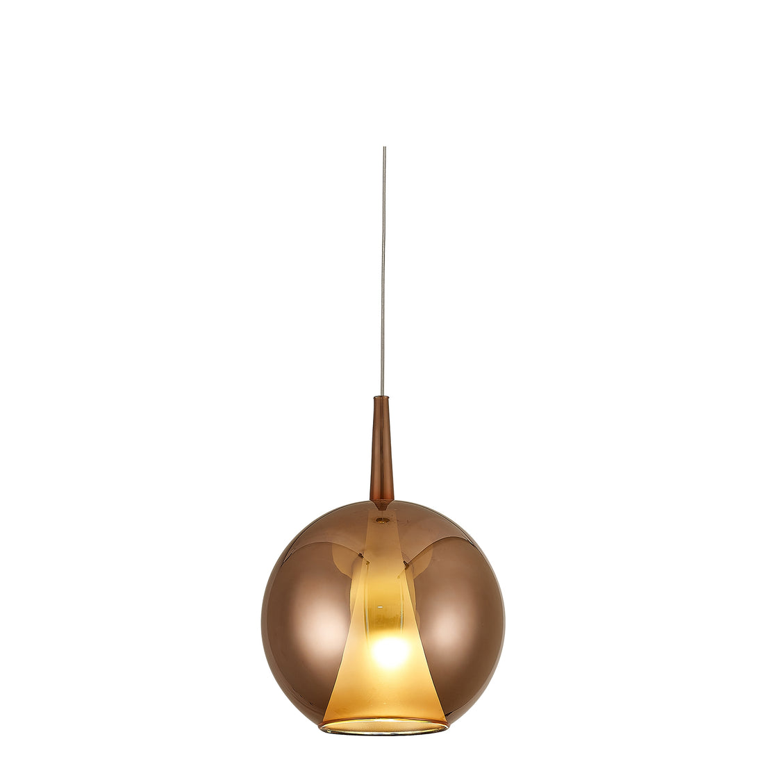 Suspension Elsa boule double verre cuivre, blanc Mantra 8241 + 8265