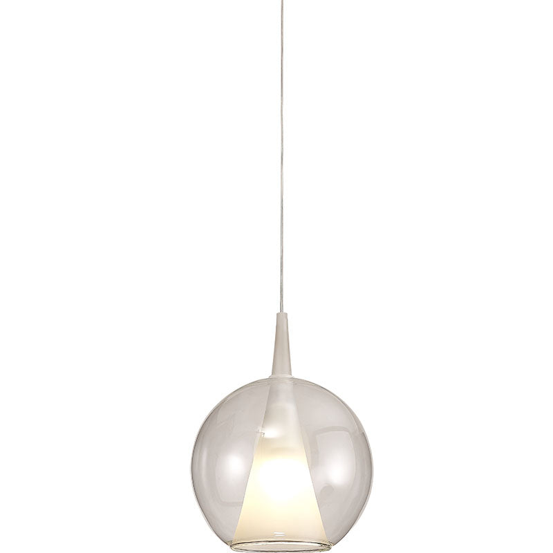 Suspension Elsa boule transparente opale blanche Mantra 8240+8260