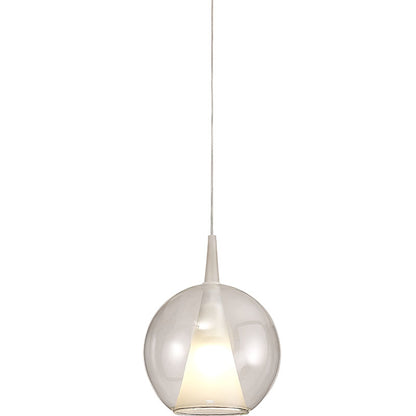 Suspension Elsa boule transparente opale blanche