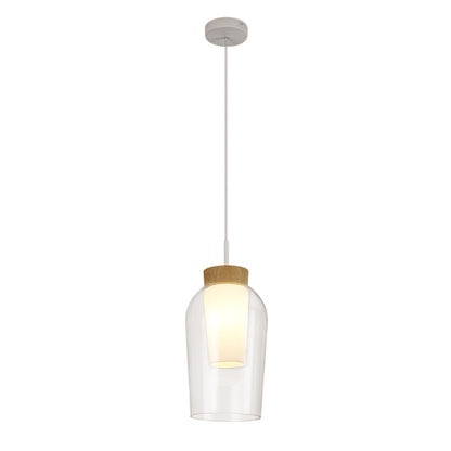 Suspension Nora Blanc/Bois 1 lumière Mantra 8278