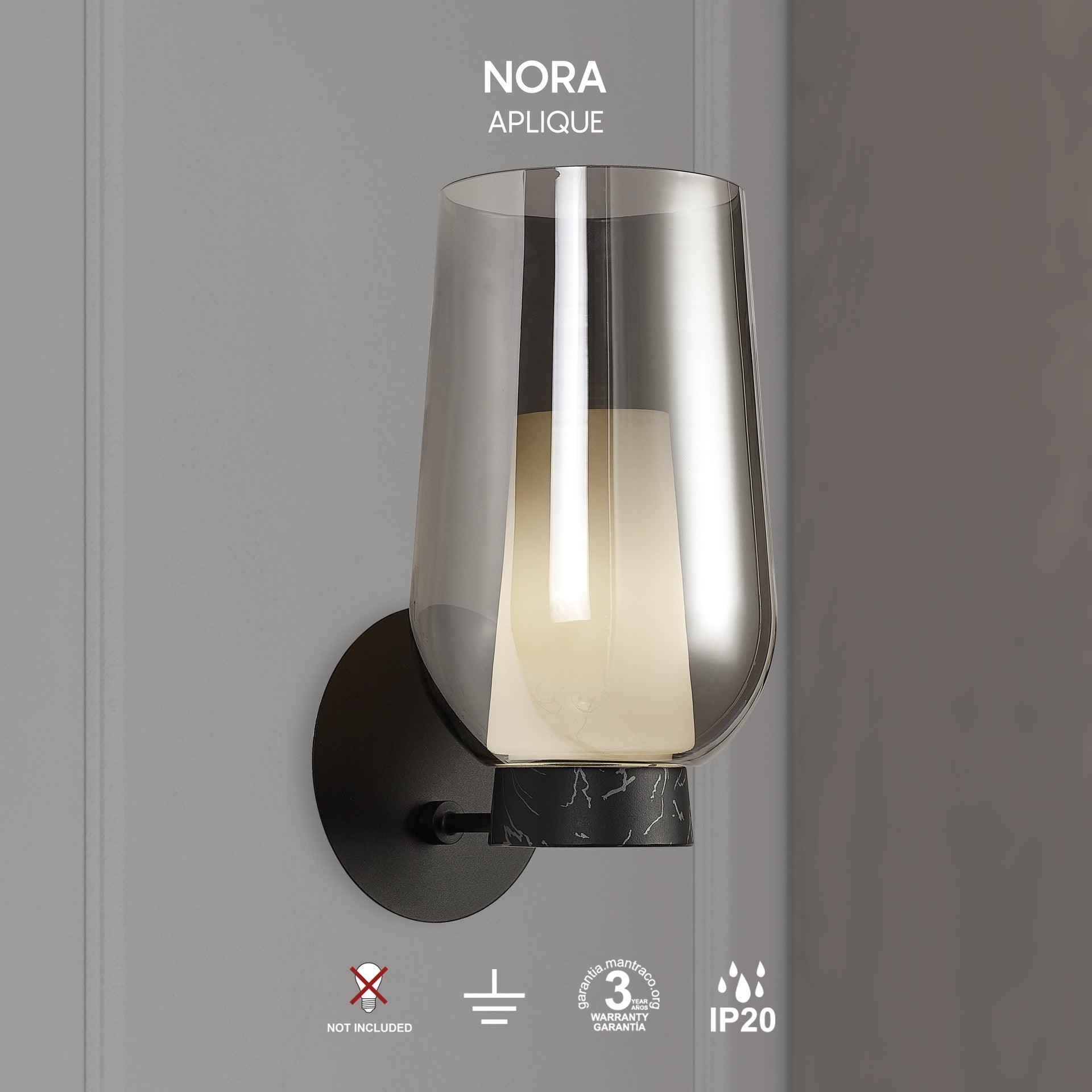Applique NORA noir H35,7 Mantra 8288