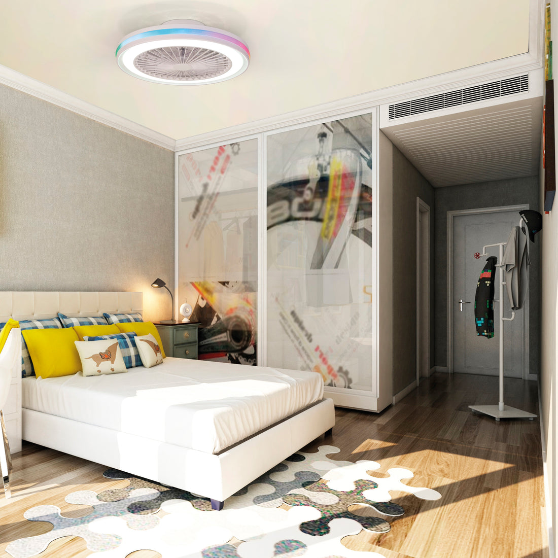 Plafonnier ventilateur Gamer blanc gm Mantra 7861