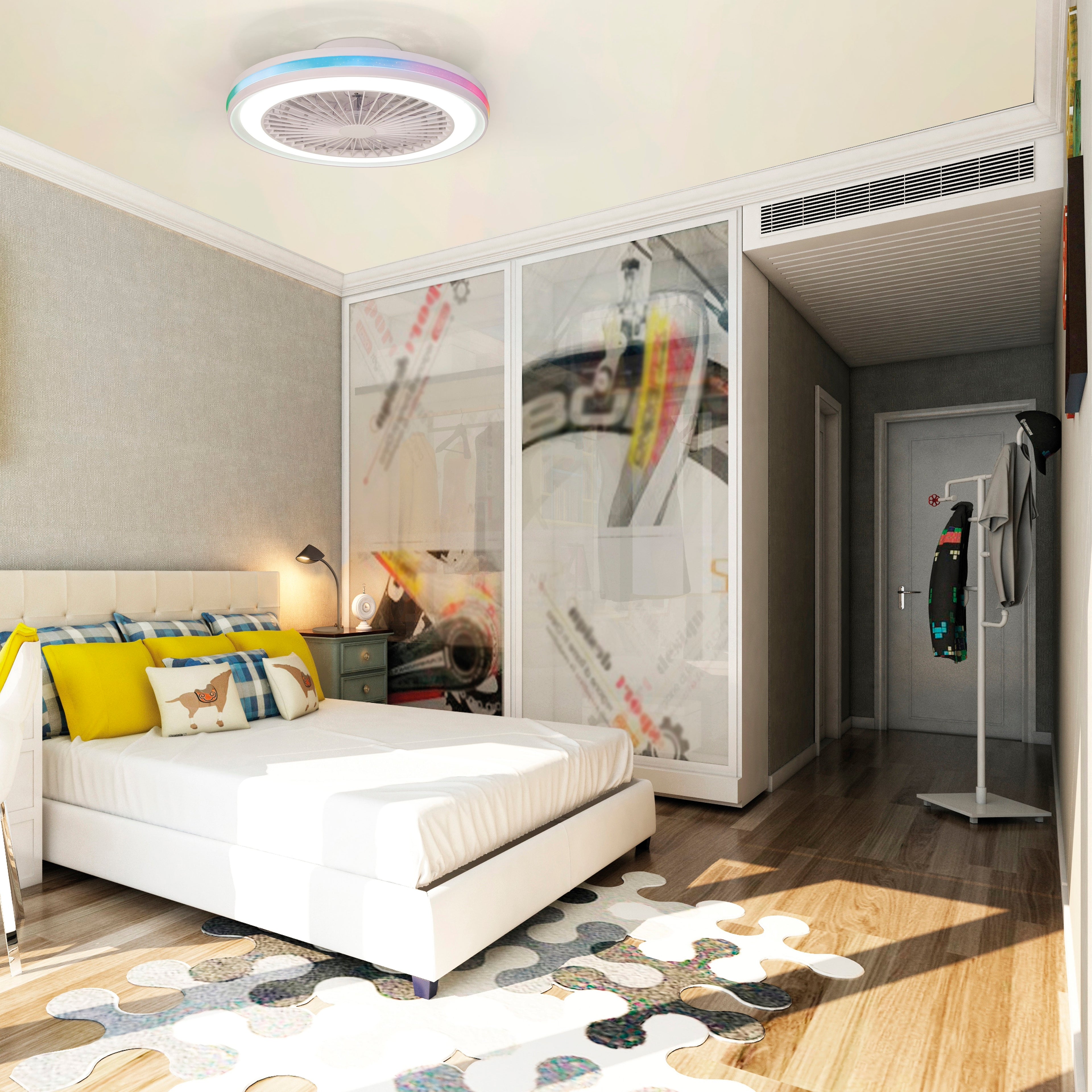 Plafonnier ventilateur Gamer blanc gm Mantra 7861