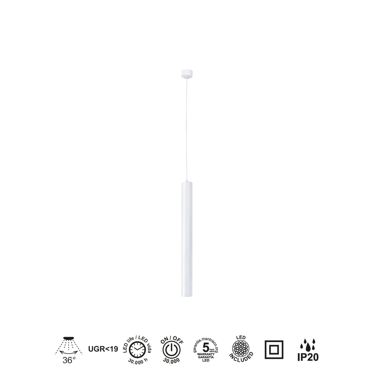 Suspension BOLONIA CCT blanche GM Mantra 8357