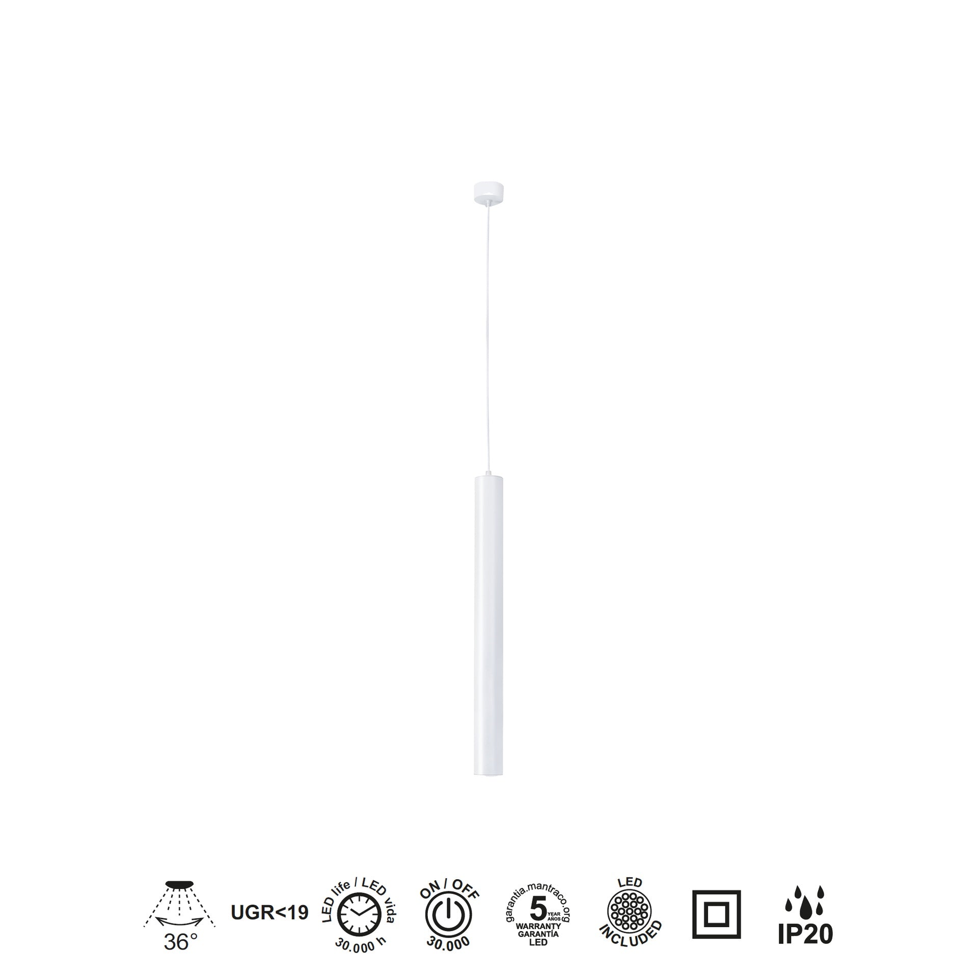 Suspension BOLONIA CCT blanche GM Mantra 8357