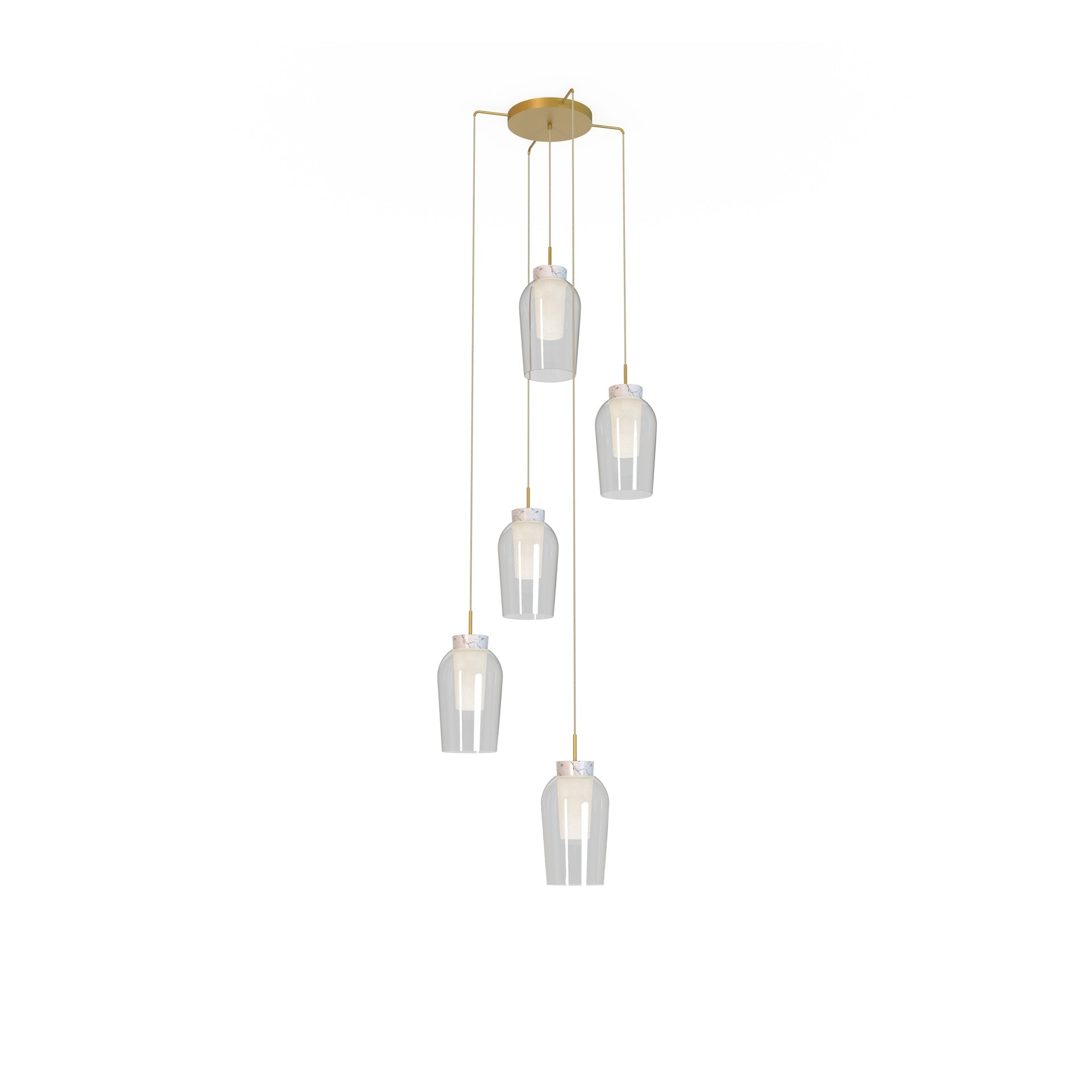 Suspension cascade NORA or 5 lumières Mantra 8395