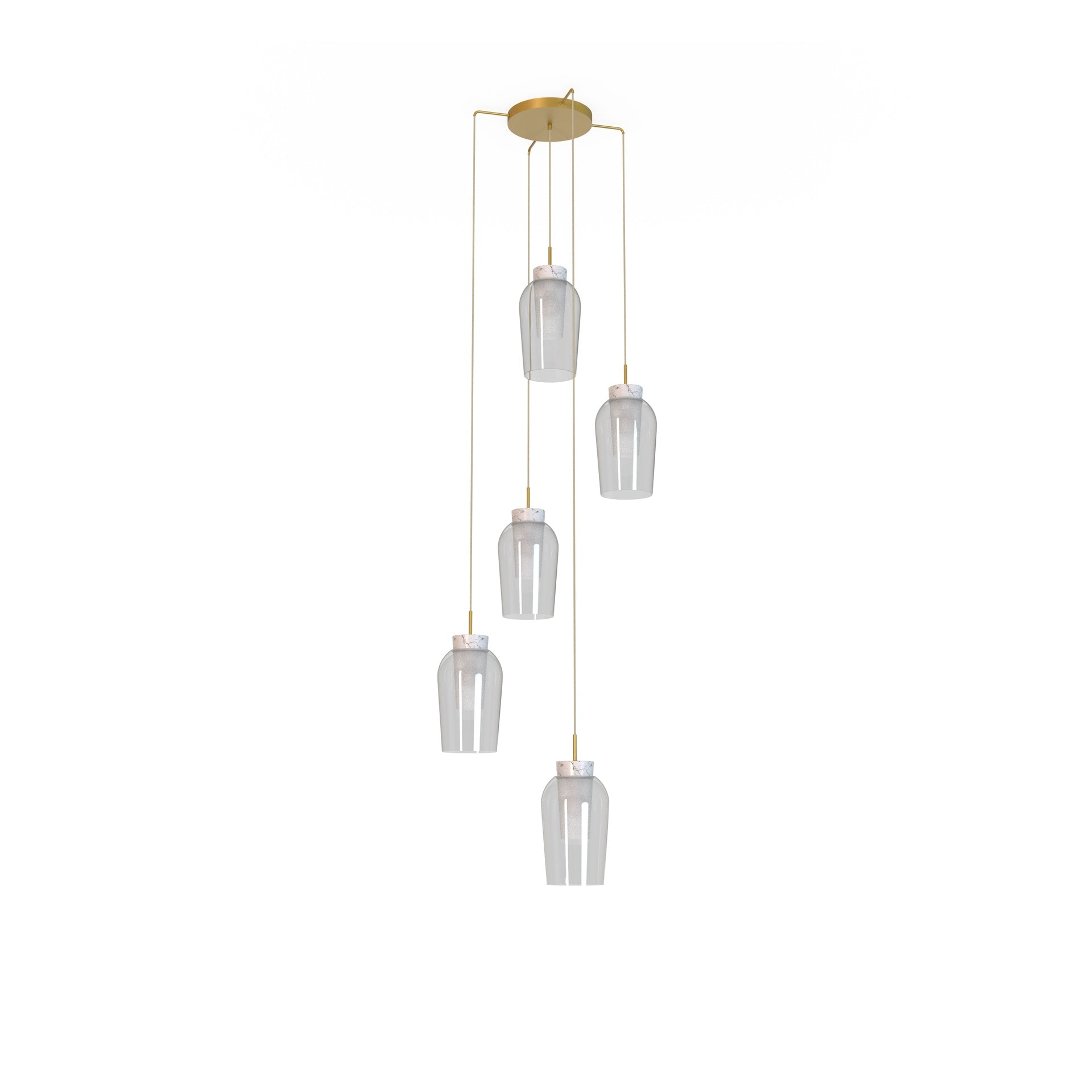 Suspension cascade NORA or 5 lumières Mantra 8395