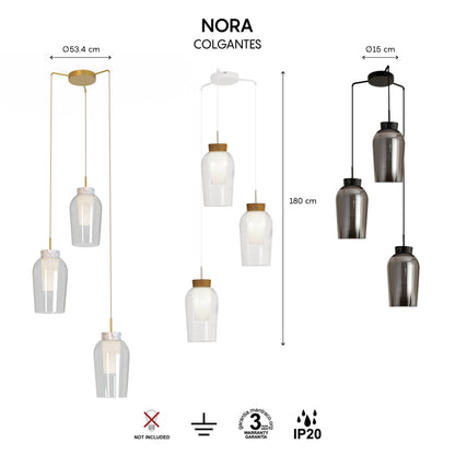 Suspension Cascade NORA or 3 lumières Mantra 8396