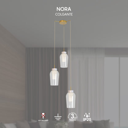 Suspension Cascade NORA or 3 lumières Mantra 8396