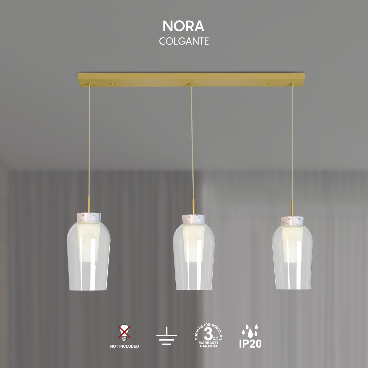 Suspension NORA or 3 lumières Mantra 8397