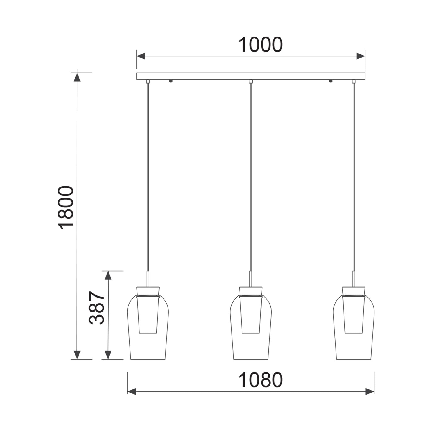 Suspension NORA or 3 lumières Mantra 8397