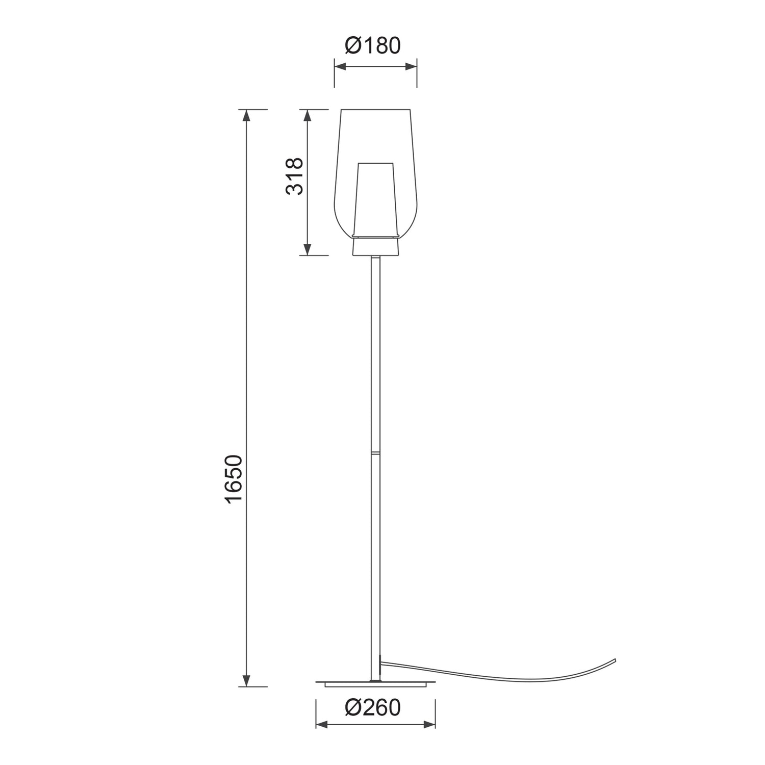 Lampadaire NORA or H165 Mantra 8402