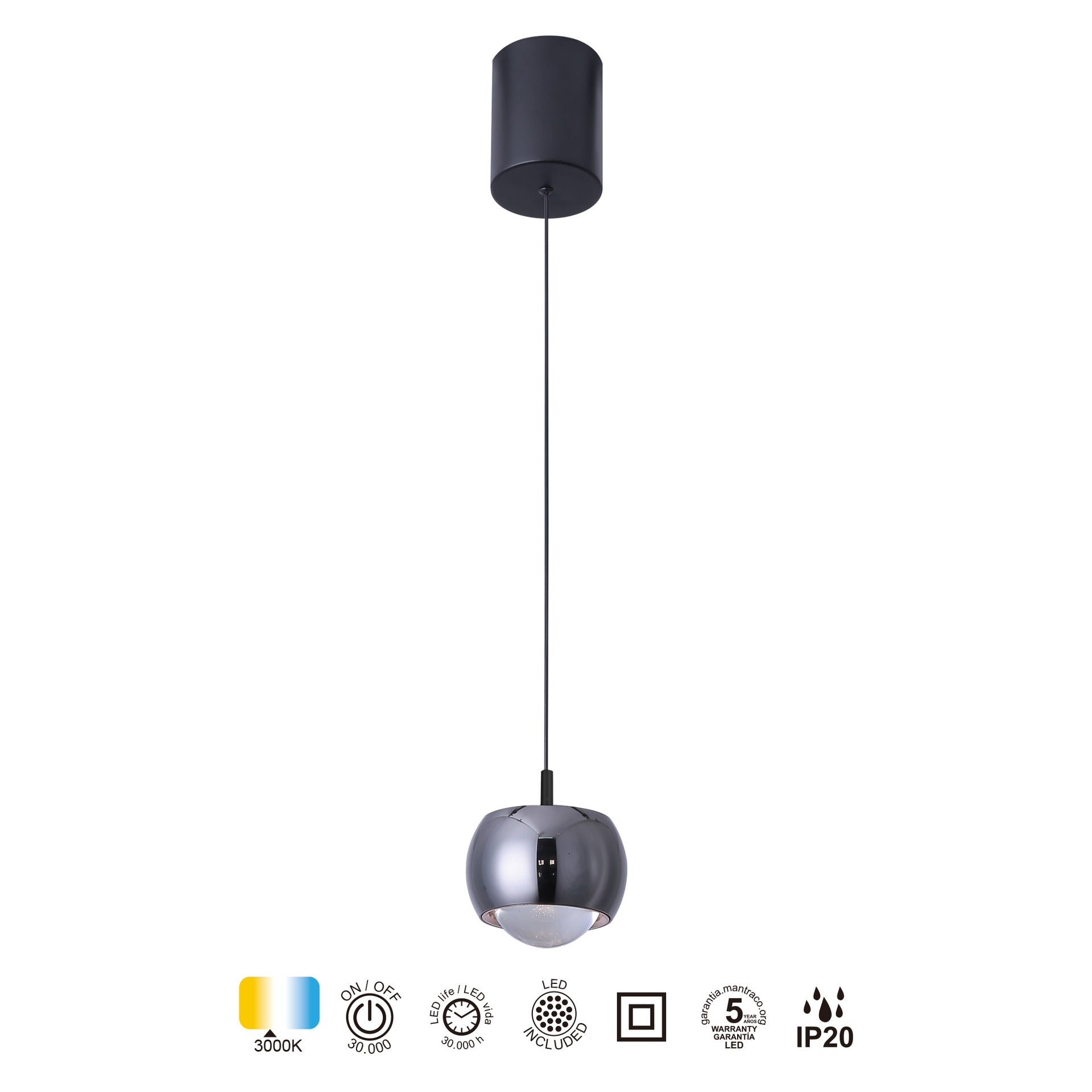 Suspension monte et baisse ROLLER noire/chrome D9,6 Mantra 8407