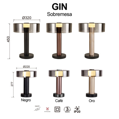 Lampe GIN noire gm Mantra 8425