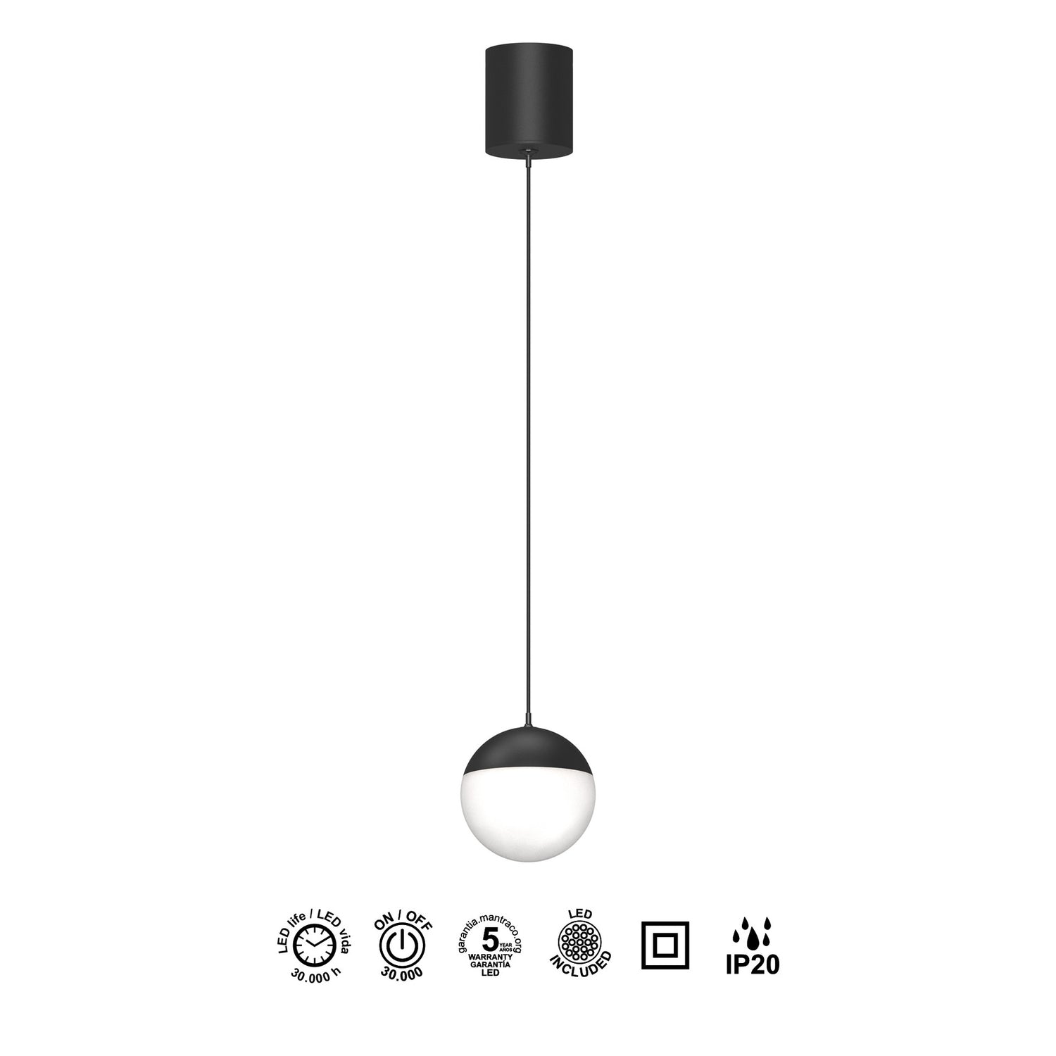 Suspension KILDA noire Mantra 8439