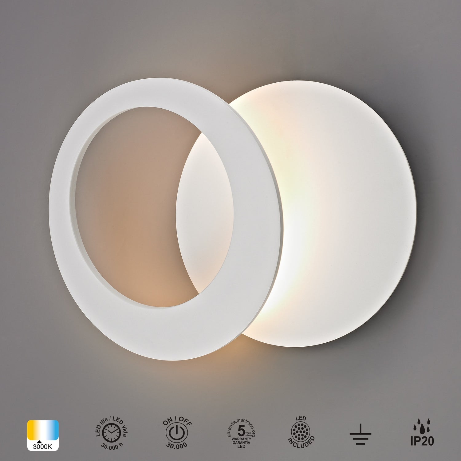 Applique led TORONTO blanche D22 Mantra 8461
