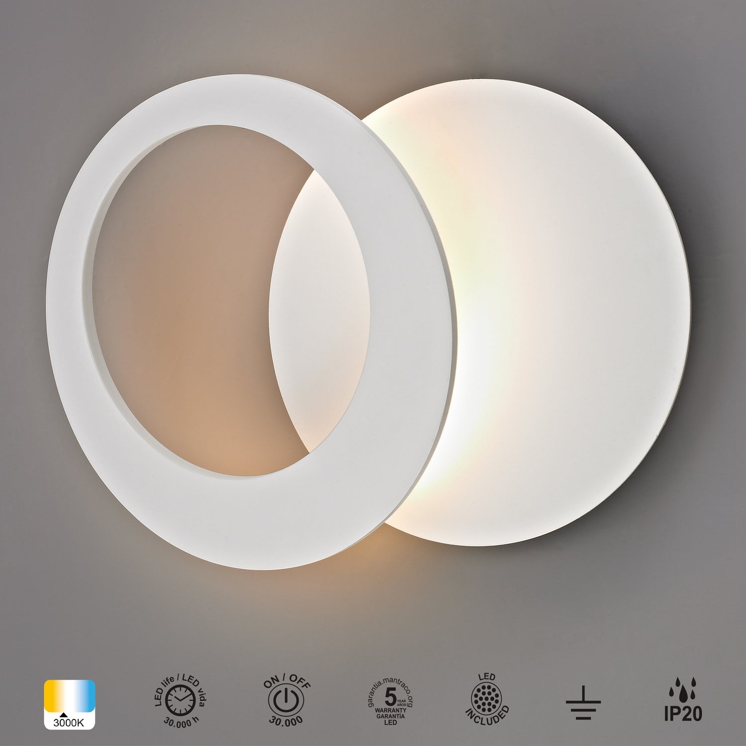 Applique led TORONTO blanche D26 Mantra 8463