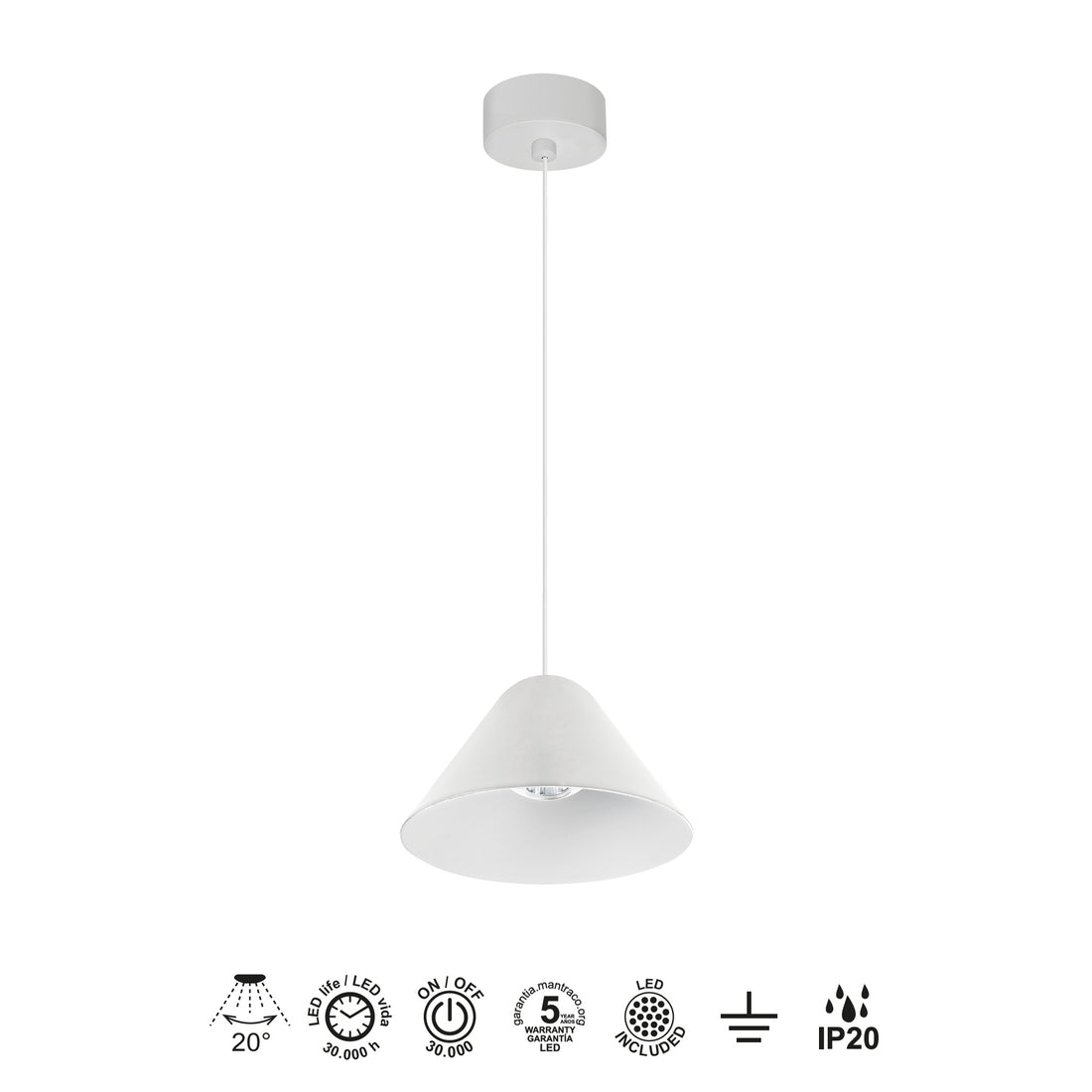 Suspension GRUISSAN blanche Mantra 8465