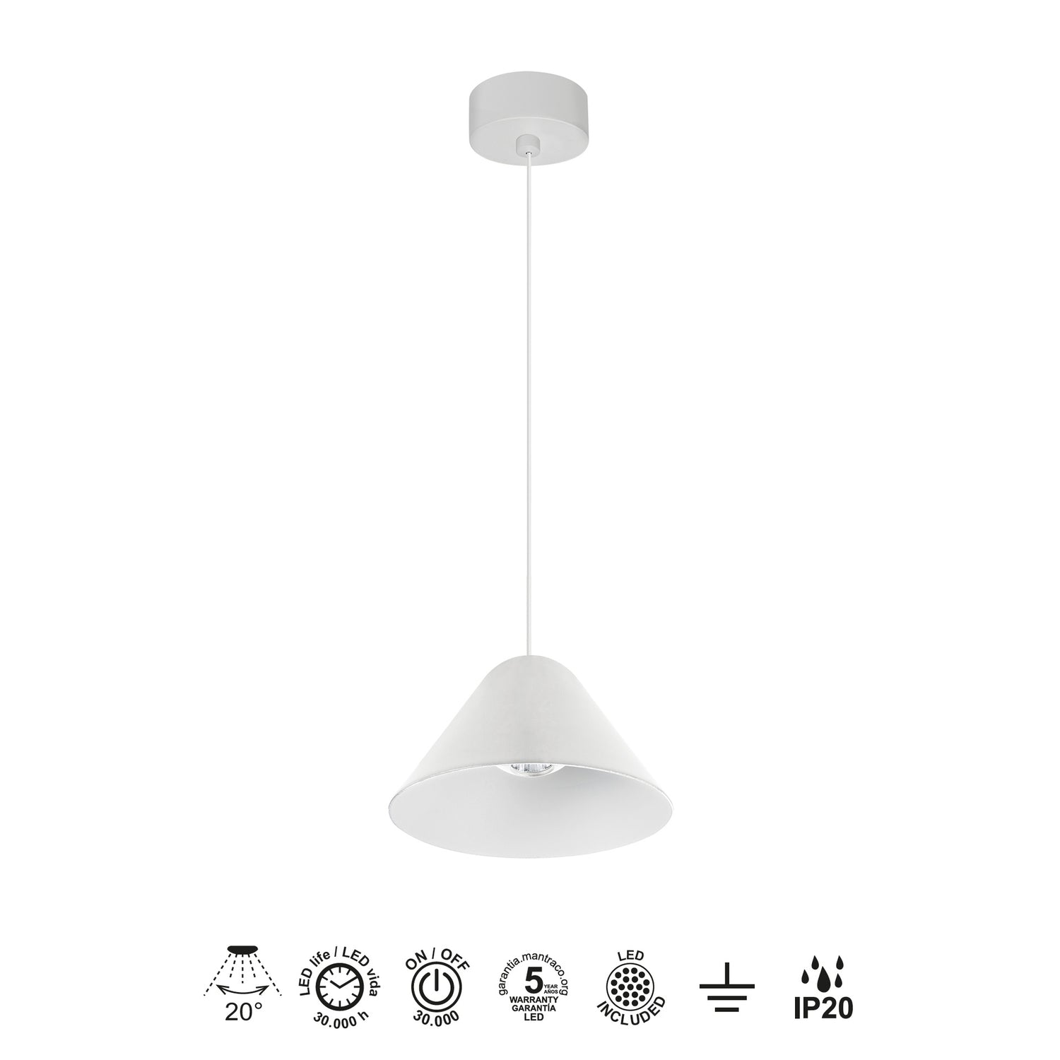 Suspension GRUISSAN blanche Mantra 8465
