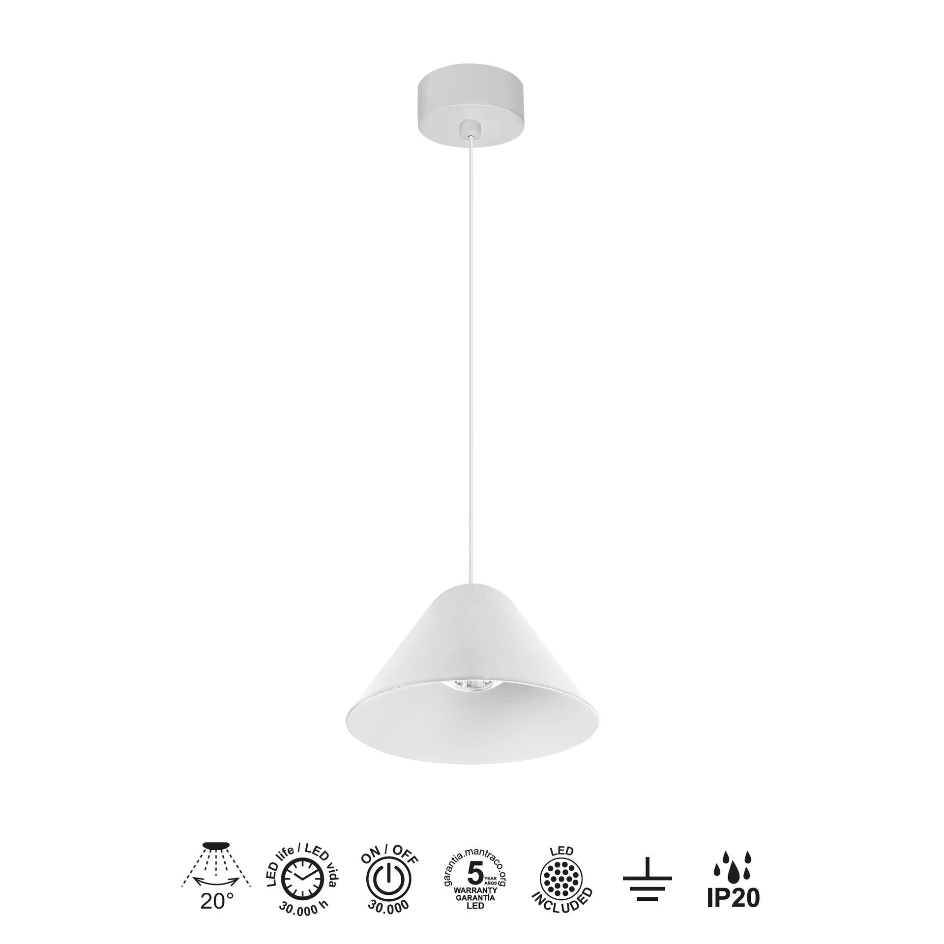 Suspension GRUISSAN blanche Mantra 8465