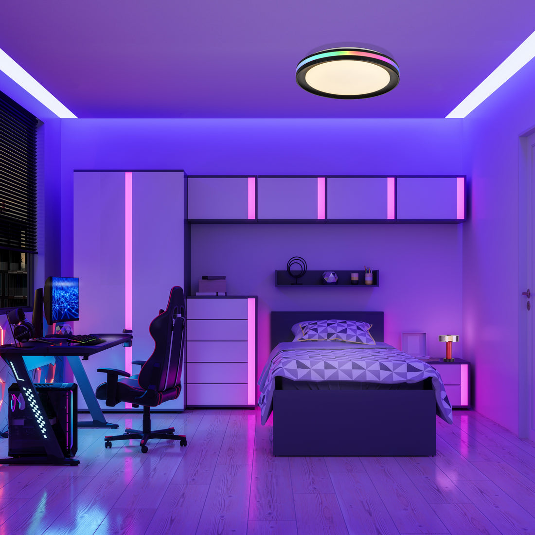 Plafonnier Gamer noir Mantra 8485