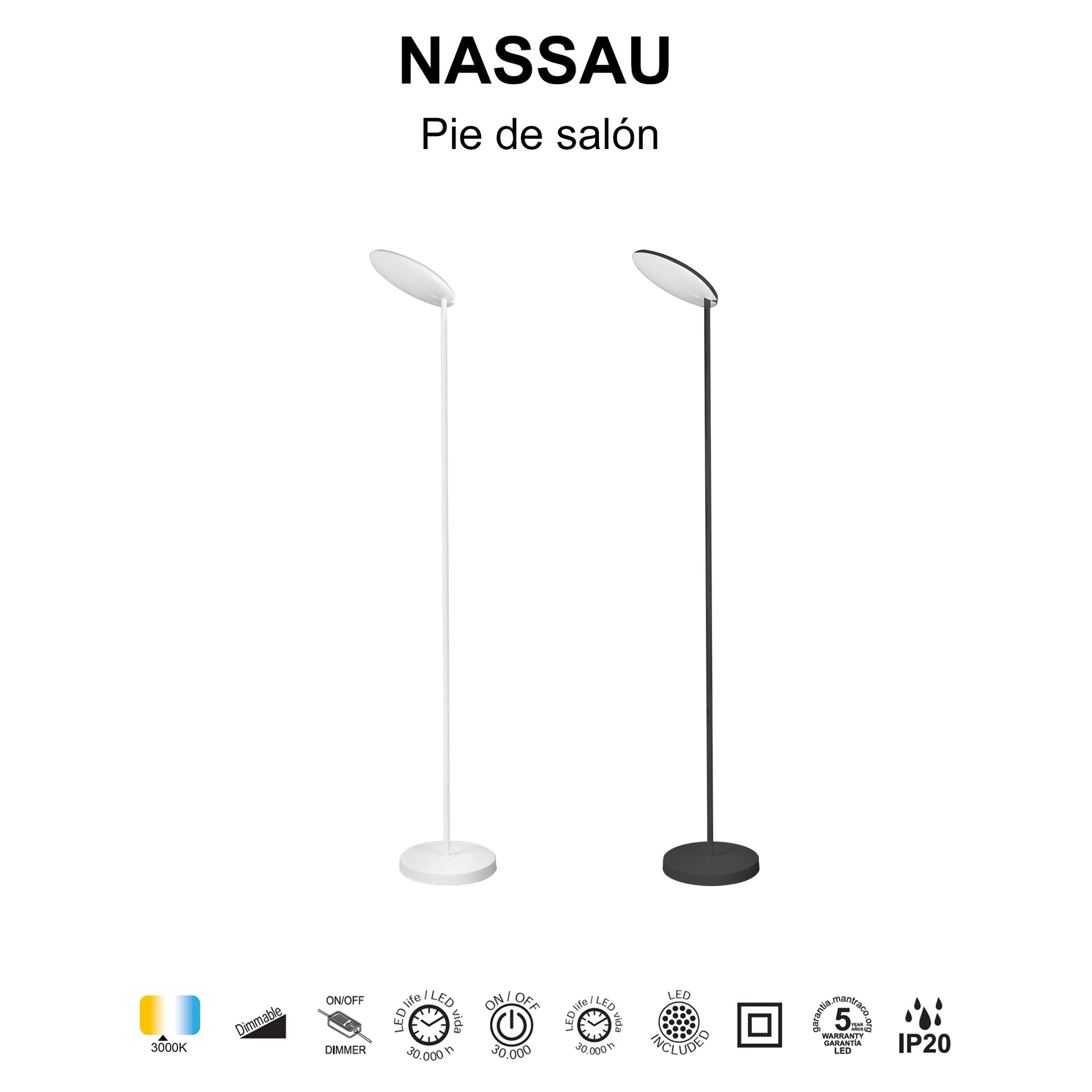 Lampadaire NASSAU noir HT182 Mantra 8511