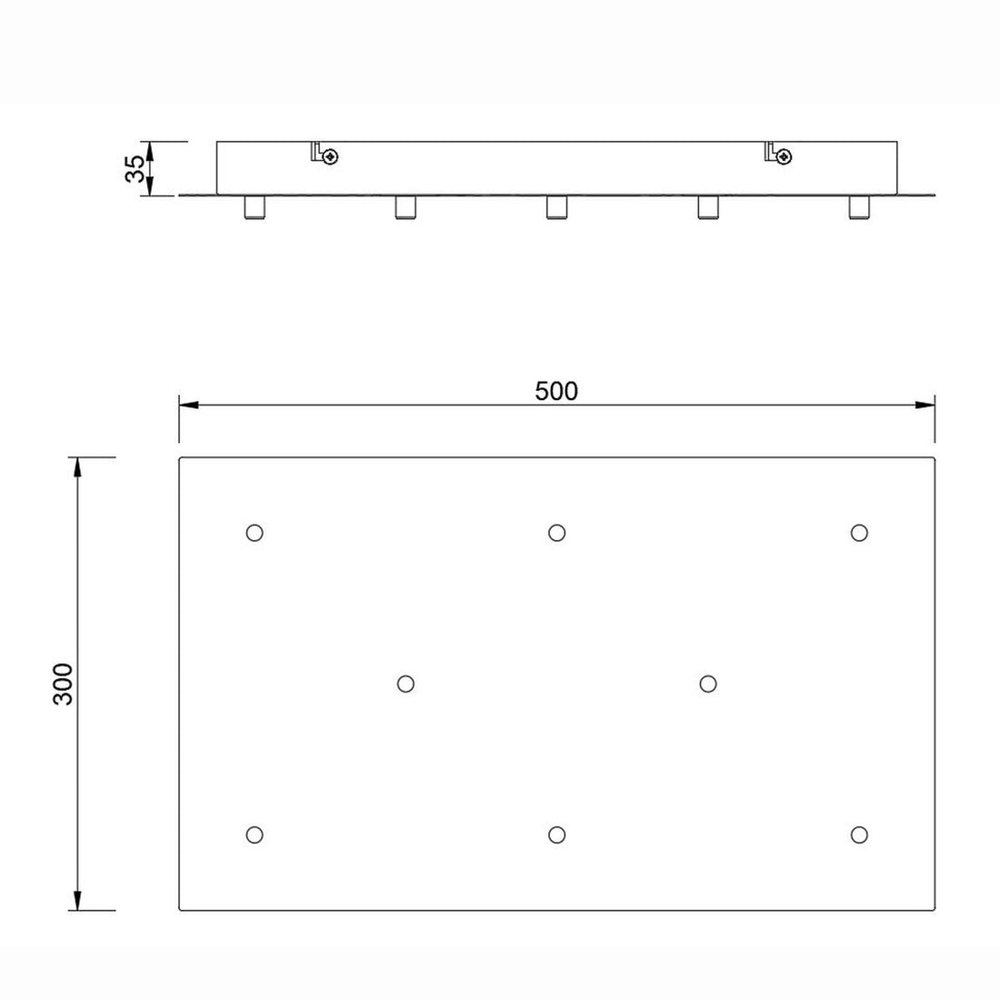 Plateau rectangulaire noir  pour 8 lumières pour suspensions TONIC Mantra 8545