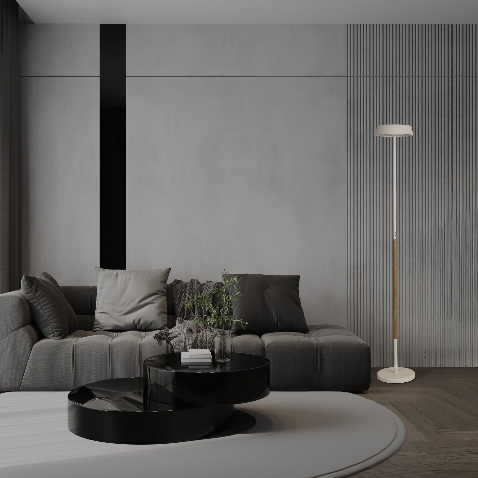 Lampadaire NOA II Blanc/Bois D28 Mantra 8568