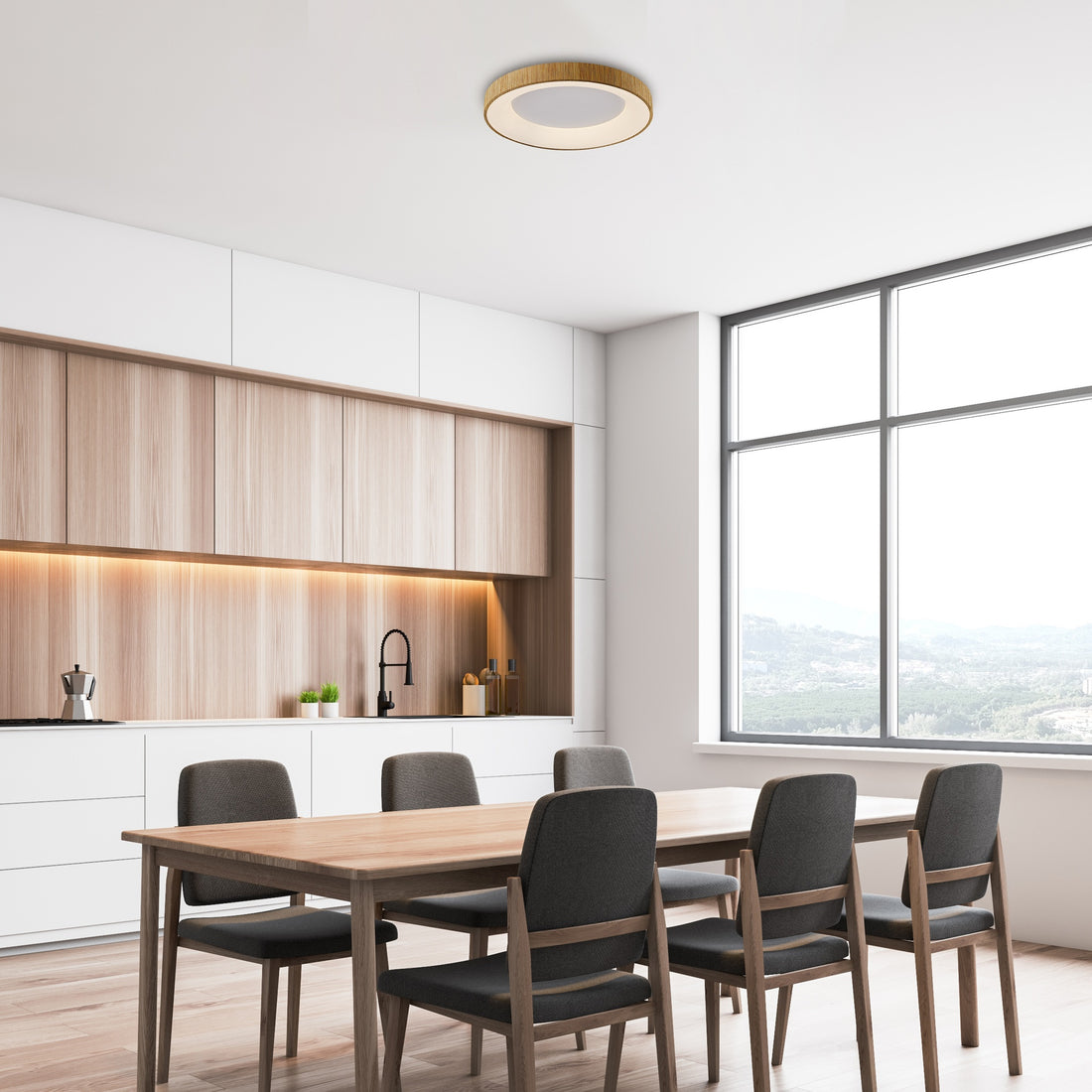Plafonnier NISEKO aspect bois D50 Mantra 8587