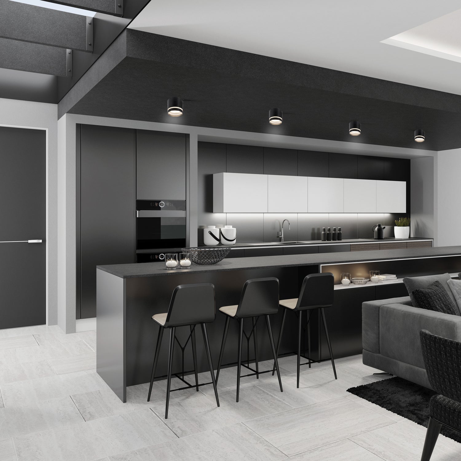 Plafonnier Split noir H10 Mantra 8879